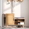 2-in-1 Rattan Shoe Cabinet with Bench Shoe Storage Bench with Washable Cushion - 41.5" x 14" x 30" (L x W x H)